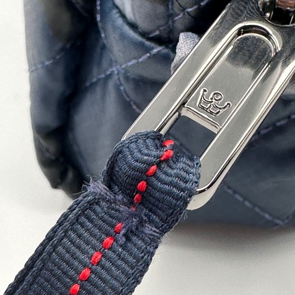 Oliver Thomas Quilted Camo Cosmetic Bag Pouch Makeup Toiletry Travel Navy Blue - Picture 4 of 9